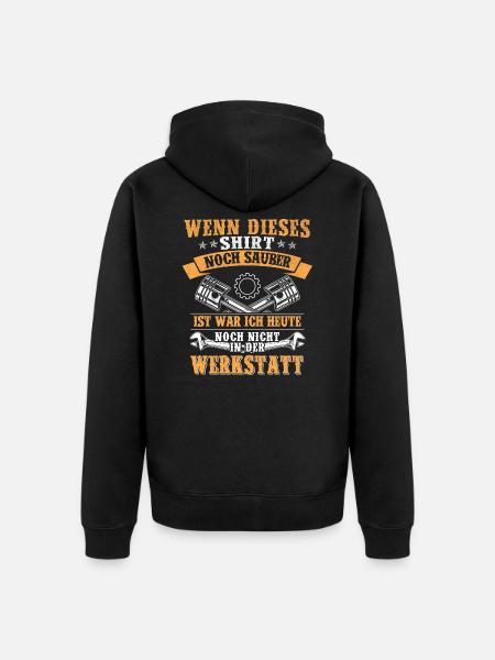 Werkstatt Schrauber Spruch - Unisex Premium Bio Zip Hoodie - Schwarz