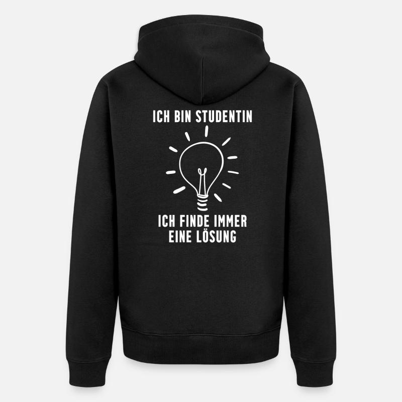 Studentin Geschenk - Unisex Premium Bio Zip Hoodie - Schwarz