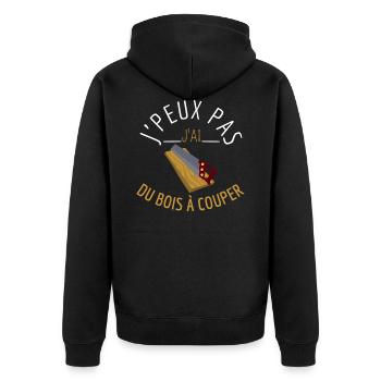 J'Peux Pas J'Ai du Bois à Couper - Veste à capuche bio Premium Unisexe - noir - Dos - Nico (187cm)