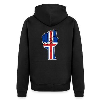 Island - Unisex Premium Bio Zip Hoodie - Schwarz - Hinten - Nico (187cm)