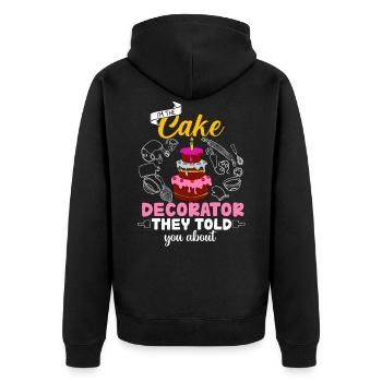 Cake decorator gift - Unisex Premium Organic Zip Hoodie - black - Back - Nico (187cm)