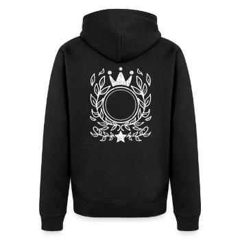 Ornament Wreath Crown - Unisex Premium Organic Zip Hoodie - black - Back - Nico (187cm)