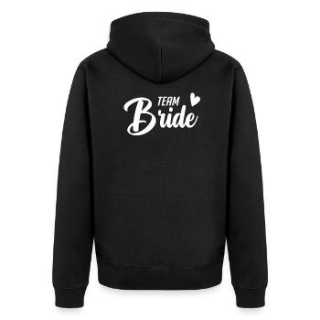 Team Bride - Unisex Premium Bio Zip Hoodie - Schwarz - Hinten - Nico (187cm)