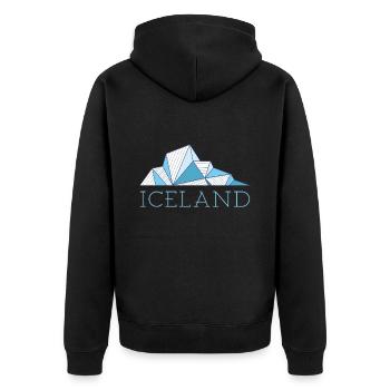 Iceland Ice Floe Iceland Glacier - Unisex Premium Organic Zip Hoodie - black - Back - Nico (187cm)