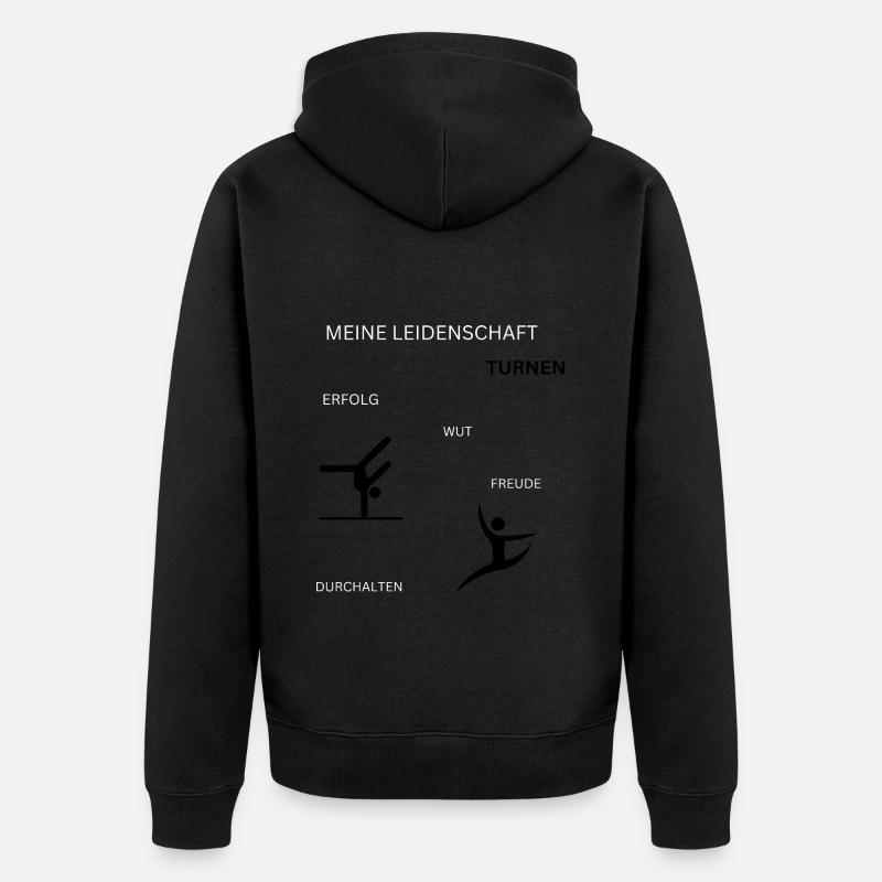Turnen - Unisex Premium Bio Zip Hoodie - Schwarz