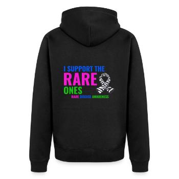 Soutien aux maladies rares : renforcer la sensibilisation - Veste à capuche bio Premium Unisexe - noir - Dos - Nico (187cm)