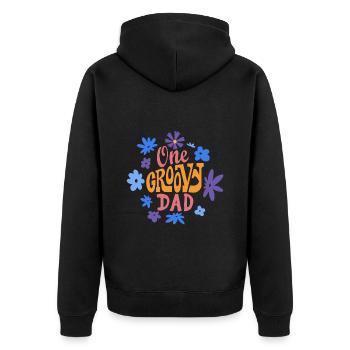 Ein grooviger Papa, Ein toller Papa - Unisex Premium Bio Zip Hoodie - Schwarz - Hinten - Nico (187cm)