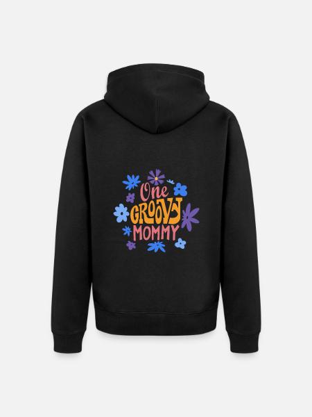 One Groovy Mommy - Unisex Premium Organic Zip Hoodie - black