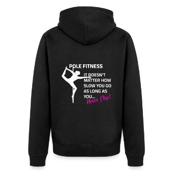 Pole dance dicton motivation à l’entraînement - Veste à capuche bio Premium Unisexe - noir - Dos - Nico (187cm)