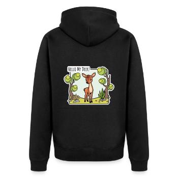 Bonjour mon cerf ! Le mignon petit cerf est là ! - Veste à capuche bio Premium Unisexe - noir - Dos - Nico (187cm)
