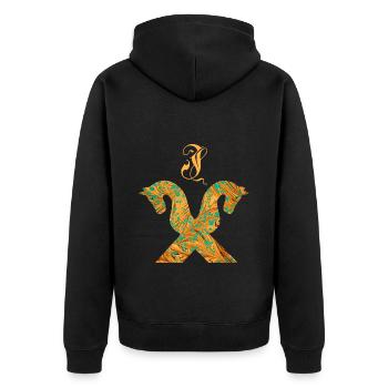 Horse gable E 95 I - Unisex Premium Organic Zip Hoodie - black - Back - Nico (187cm)