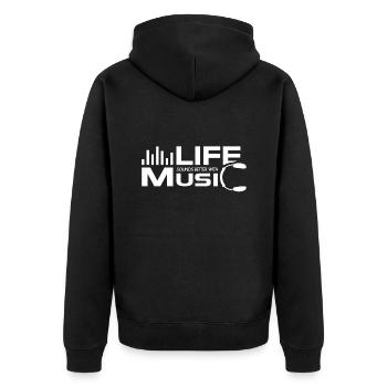 Life Sounds Better With Music - Veste à capuche bio Premium Unisexe - noir - Dos - Nico (187cm)