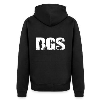 BGS Bavarian Mountain Scent Hound Hunting Wilsigns - Unisex Premium Organic Zip Hoodie - black - Back - Nico (187cm)