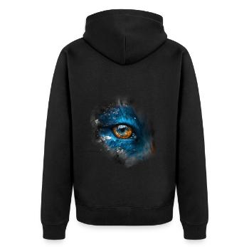 Fox Space Animals Gift Art Animal Motif - Unisex Premium Organic Zip Hoodie - black - Back - Nico (187cm)