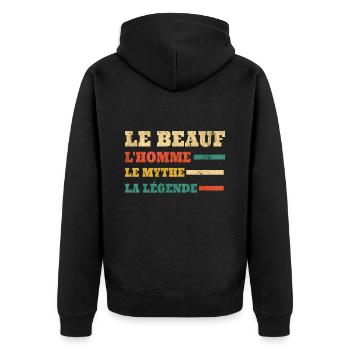 Beauf Homme Mythe Légende Beau-Frère - Veste à capuche bio Premium Unisexe - noir - Dos - Nico (187cm)