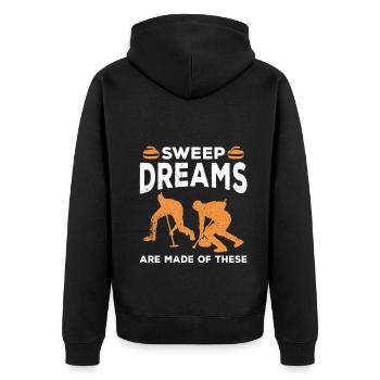Curling Sport Curling - Unisex Premium Bio Zip Hoodie - Schwarz - Hinten - Nico (187cm)
