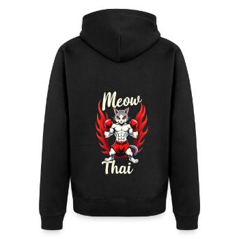 Drôle Muay Thai Boxe Muay Thai - Veste à capuche bio Premium Unisexe - noir - Dos - Nico (187cm)