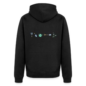 plantes de jardin parterre de jardinage - Veste à capuche bio Premium Unisexe - noir - Dos - Nico (187cm)