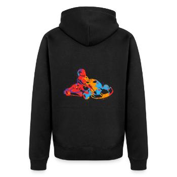 Kart Racing Colorful Boys Karts Motorsport Go-Kart - Unisex Premium Organic Zip Hoodie - black - Back - Nico (187cm)