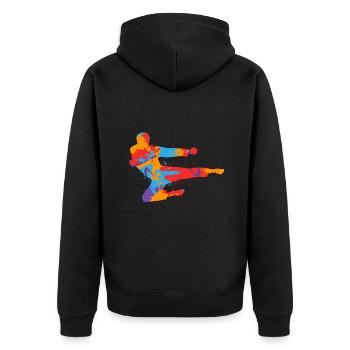 Taekwondo Coloré Arts Martiaux Enfants Hommes Karaté - Veste à capuche bio Premium Unisexe - noir - Dos - Nico (187cm)