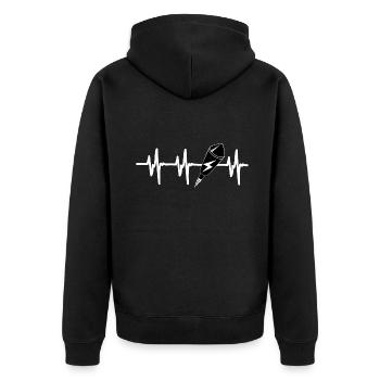 Heartbeat Fusée du Nouvel An - Veste à capuche bio Premium Unisexe - noir - Dos - Nico (187cm)