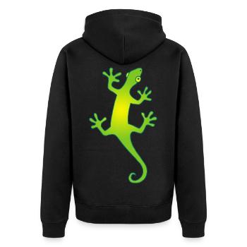 lézard manga vert et jaune - Veste à capuche bio Premium Unisexe - noir - Dos - Nico (187cm)