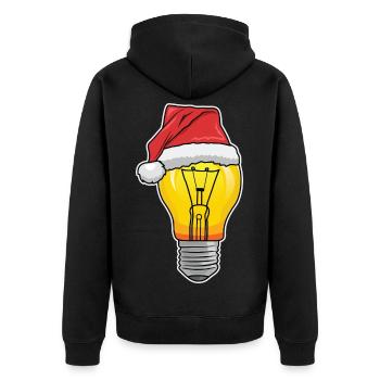 Electrician Christmas - Unisex Premium Organic Zip Hoodie - black - Back - Nico (187cm)