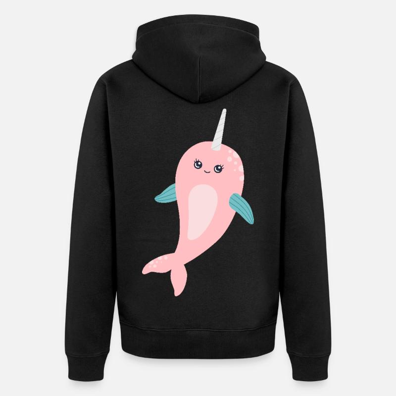 Narval licorne de mer - Veste à capuche bio Premium Unisexe - noir
