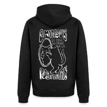 POSITIVITÉ OMINEUSE - Veste à capuche bio Premium Unisexe - noir - Dos - Nico (187cm)