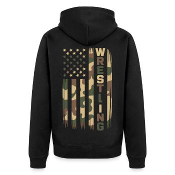 Wrestling USA Flag Camo Patriot Design - Veste à capuche bio Premium Unisexe - noir - Dos - Nico (187cm)