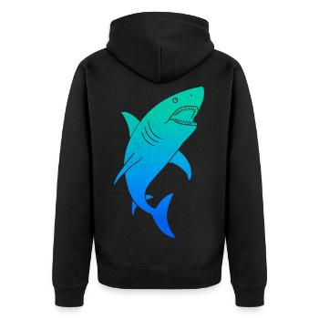 Requins Requins Enfants Colorés Garçons Garçons Shark - Veste à capuche bio Premium Unisexe - noir - Dos - Nico (187cm)
