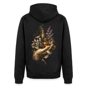 Pharmacist Herb Collector Pharmacist - Unisex Premium Organic Zip Hoodie - black - Back - Nico (187cm)
