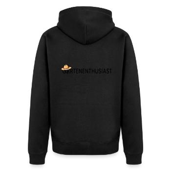 garten kleingarten gärtner erntezeit gartenarbeit - Unisex Premium Bio Zip Hoodie - Schwarz - Hinten - Nico (187cm)