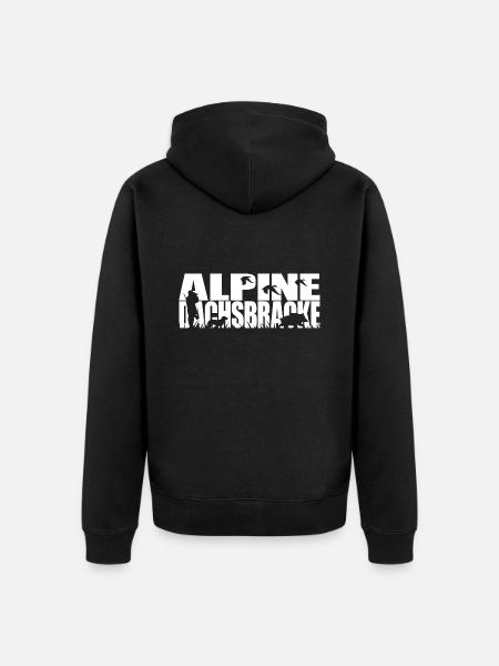 ALPINE DACHSBRACKE Jagdhunde Jagdhund Wilsigns - Unisex Premium Bio Zip Hoodie - Schwarz