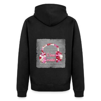 Des écouteurs du cœur J’aime la musique - Veste à capuche bio Premium Unisexe - noir - Dos - Nico (187cm)