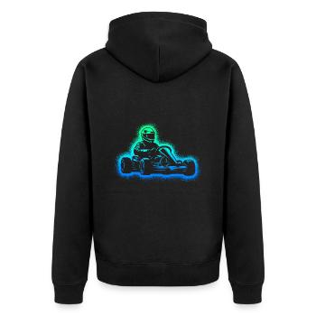Kart Racing Karts Motorsport Boys Kids Go-Kart - Unisex Premium Organic Zip Hoodie - black - Back - Nico (187cm)
