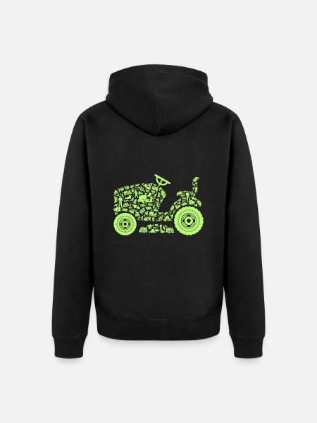 Gärtner Gärtnerei Kleingärtner Rasenmäher Herren - Unisex Premium Bio Zip Hoodie - Schwarz