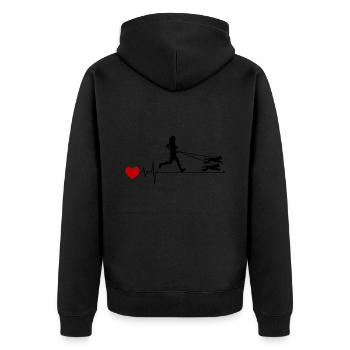 Canicross Trail Running Dog Sport Heartbeat Pulse - Veste à capuche bio Premium Unisexe - noir - Dos - Nico (187cm)
