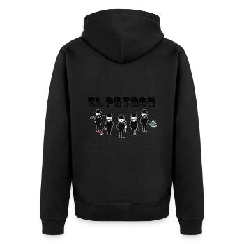 the boss, El Jefe, El boss - Unisex Premium Organic Zip Hoodie - black - Back - Nico (187cm)
