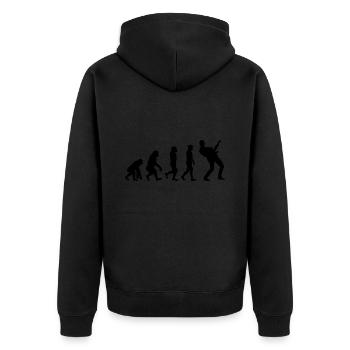 Basse Guitariste Musicien Bassiste Evolution - Veste à capuche bio Premium Unisexe - noir - Dos - Nico (187cm)