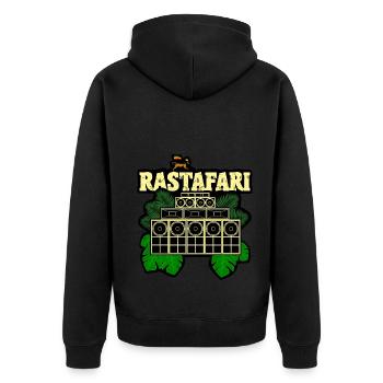 Système audio rastafari - Veste à capuche bio Premium Unisexe - noir - Dos - Nico (187cm)