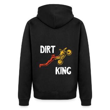 Motocross Bike Offroad Motorcycle Biker - Unisex Premium Bio Zip Hoodie - Schwarz - Hinten - Nico (187cm)
