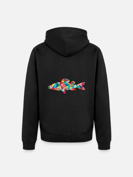 Zander Angler Fishing Hommes Enfants Pêche au poisson - Veste à capuche bio Premium Unisexe - noir