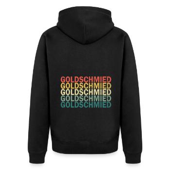 Goldschmied Vintage Retro Handwerker Geschenk - Unisex Premium Bio Zip Hoodie - Schwarz - Hinten - Nico (187cm)