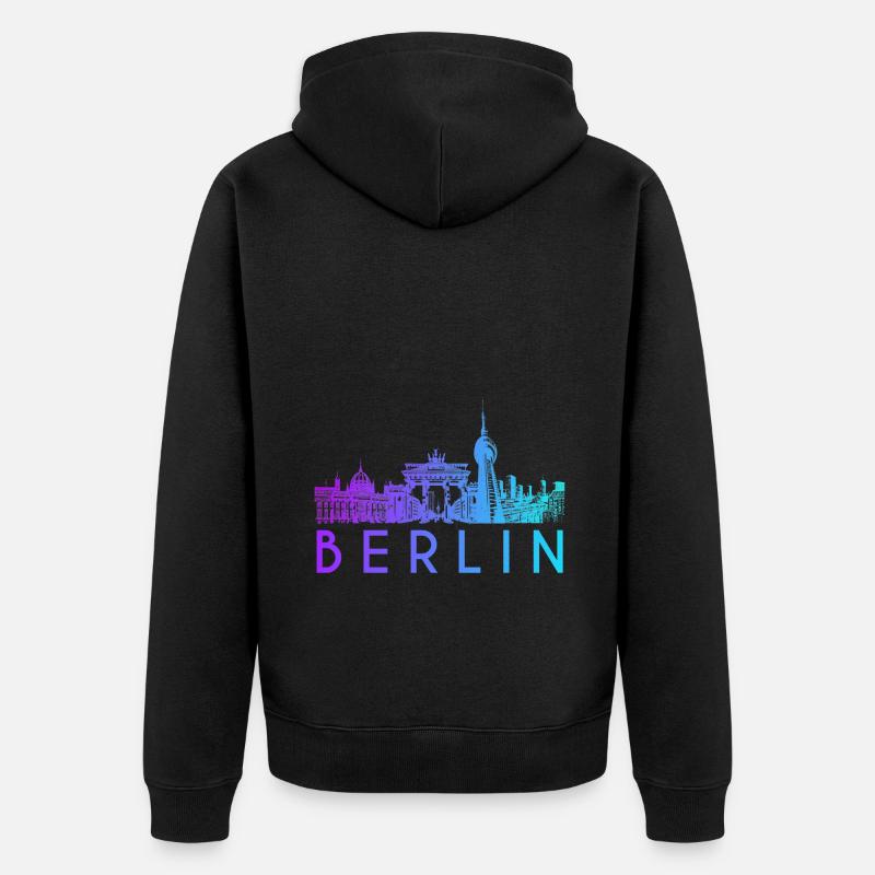 Horizon de Berlin - Veste à capuche bio Premium Unisexe - noir