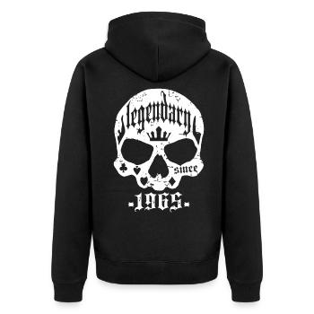 Legendary since 1965 - Unisex Premium Organic Zip Hoodie - black - Back - Nico (187cm)