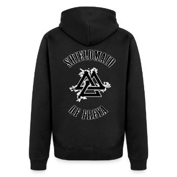 Shieldmaid of Freya - Unisex Premium Bio Zip Hoodie - Schwarz - Hinten - Nico (187cm)