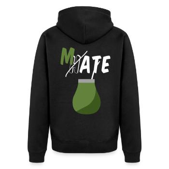 Don't hate, drink Mate - Unisex Premium Organic Zip Hoodie - black - Back - Nico (187cm)