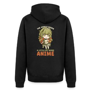This Is My Anime Watching Shirt I Kawaii Otaku - Unisex Premium Bio Zip Hoodie - Schwarz - Hinten - Nico (187cm)