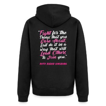 Woman Rights 7 - Unisex Premium Bio Zip Hoodie - Schwarz - Hinten - Nico (187cm)